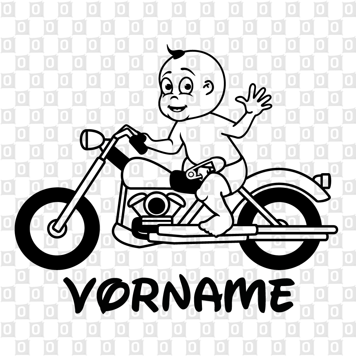 Babyaufkleber Boy Motorrad